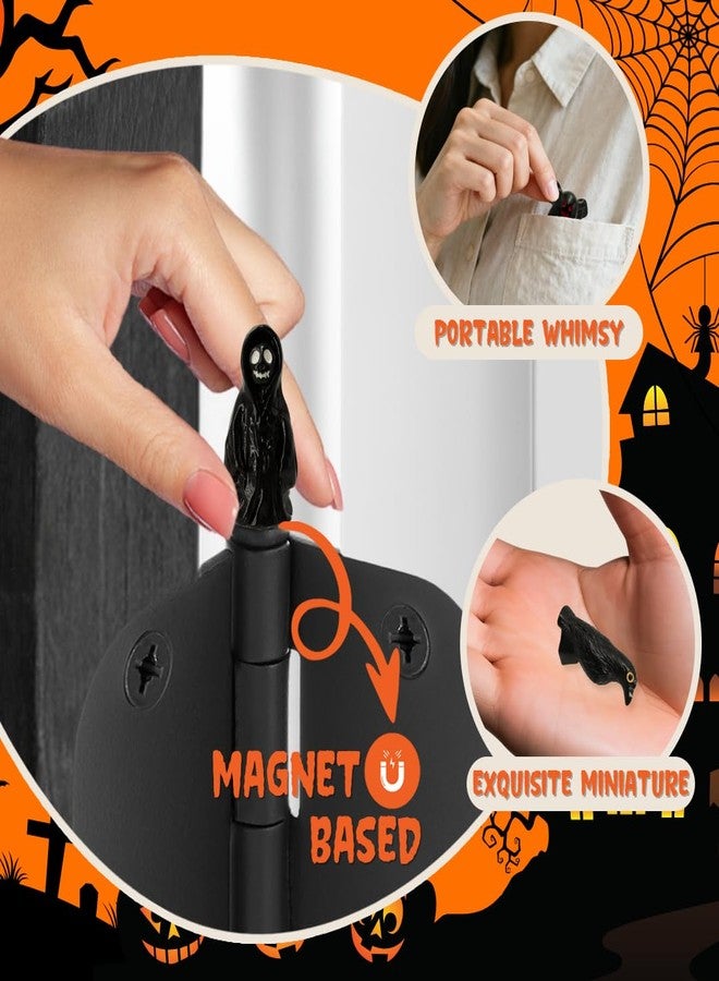 Wallertree Spooky Black Door Hinge Toppers Set of 6 - Decorative Hinge Head Magnet for Halloween - Haunted Magnetic Miniature Charms for Home Decoration - Image 2